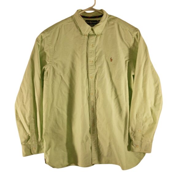 Ralph Lauren shirt mens 2XL XXL pastel green flesh pony long sleeve oxford - Picture 1 of 8